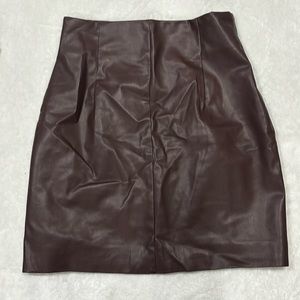 Burgundy Leather Skirt